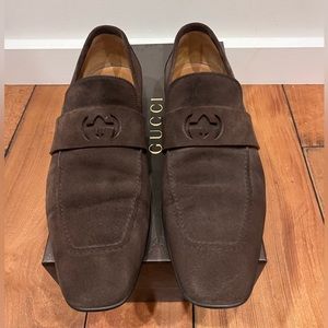 Gucci Brown Suede slip on loafer